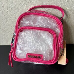 Madden NYC Mini Clear & Pink Backpack/Crossbody Bag NEW